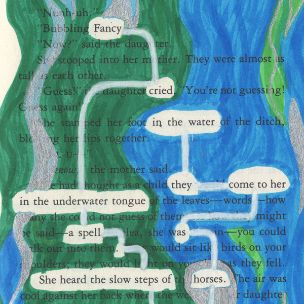 Paintmarkers, ink pens and markers used to cover up unwanted text on a page in a printed fiction book